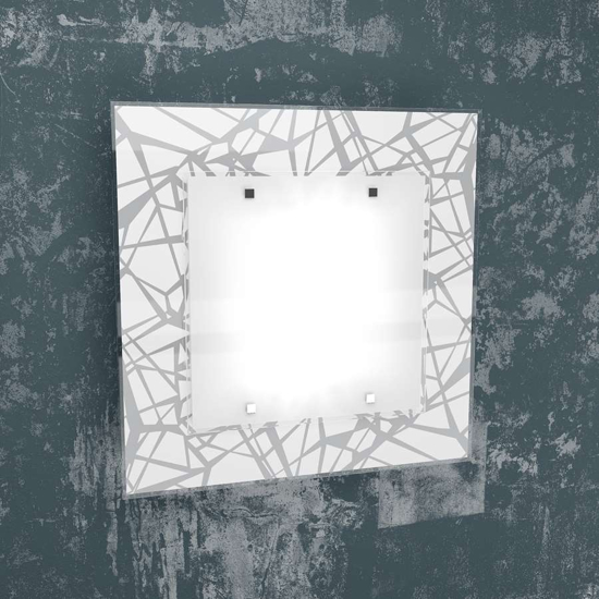 Plafoniera moderna quadrata in vetro decorato toplight stripes