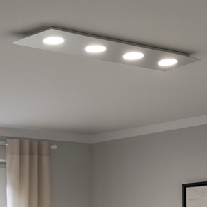 Plafoniera cucina rettangolare grigio moderna toplight