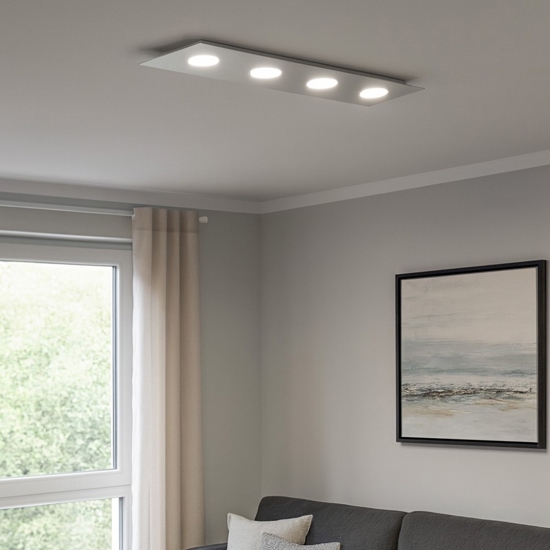 Plafoniera cucina rettangolare grigio moderna toplight