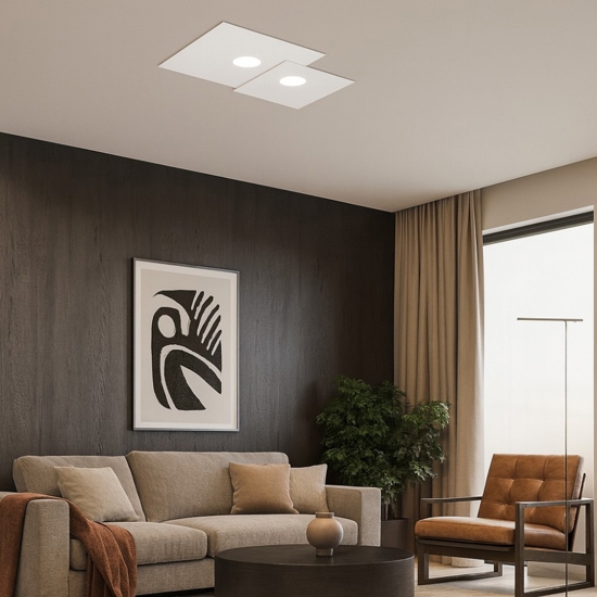 Plafoniera led design bianca moderna top light plate