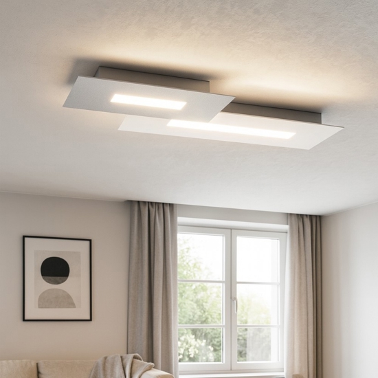 Toplight wally plafoniera bianco grigio design