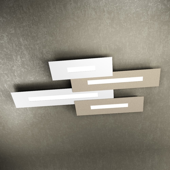 Top light wally plafoniera bianca sabbia design moderna