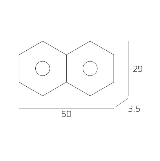 Plafoniera foglia argento moderna esagonale toplight hexagon