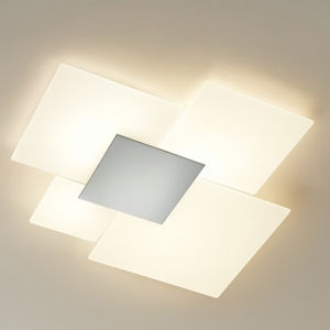 Toplight upgrade plafoniera moderna vetro bianco placca bianca rettangolare