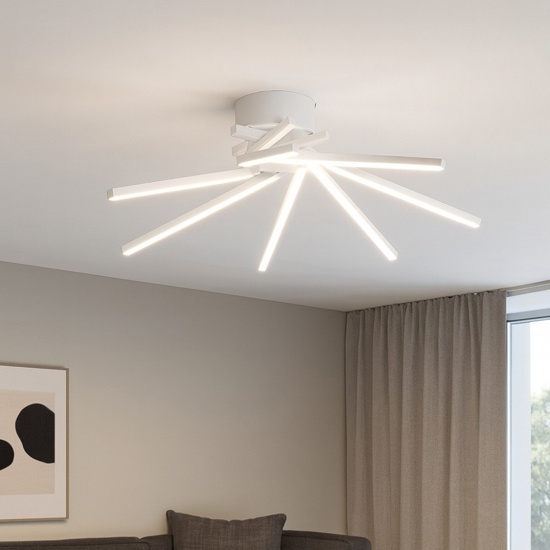 Plafoniera design led 30w 3000k vivida shang moderna bianca