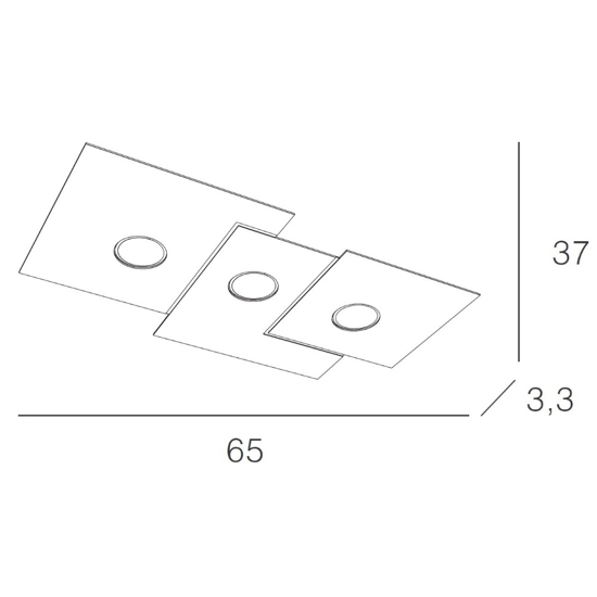 Plafoniera grigio antracite moderna toplight plate