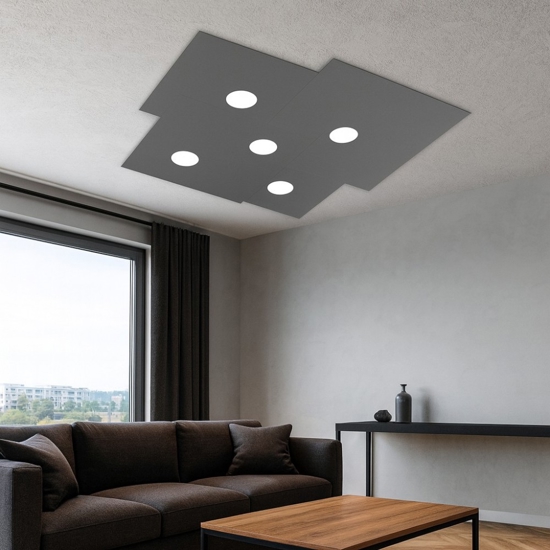 Plafoniera per cucina moderna toplight plate antracite