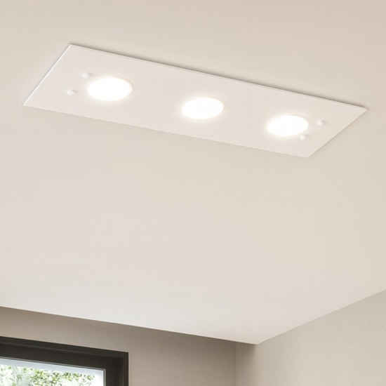 Plafoniera moderna vetro bianco top light path