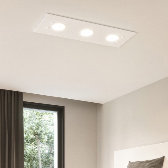 Plafoniera moderna vetro bianco top light path