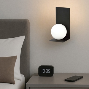 Applique da comodino moderna nera per camera da letto fp