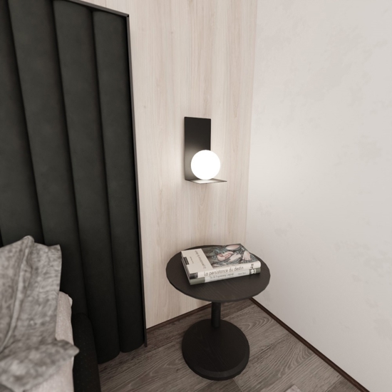 Applique da comodino moderna nera per camera da letto fp