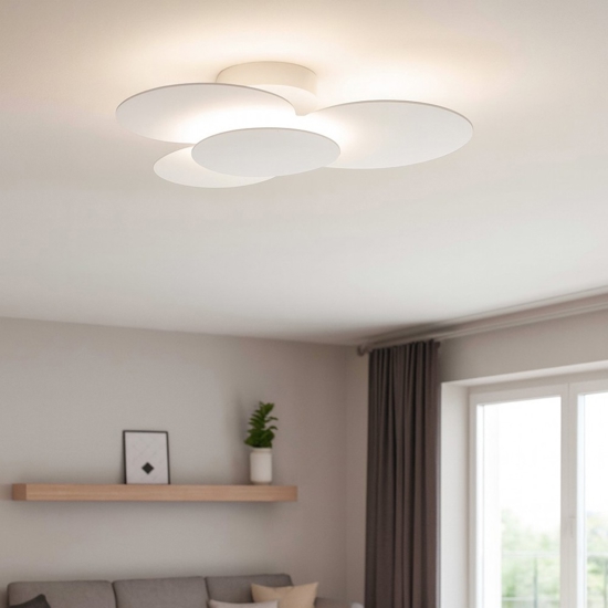 Cloud pl d52 ideal lux plafoniera led led 33w 3000k nuvola bianco opaco