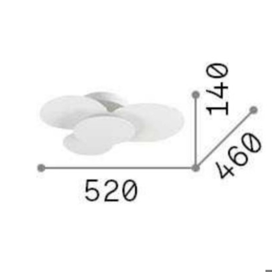 Cloud pl d52 ideal lux plafoniera led led 33w 3000k nuvola bianco opaco