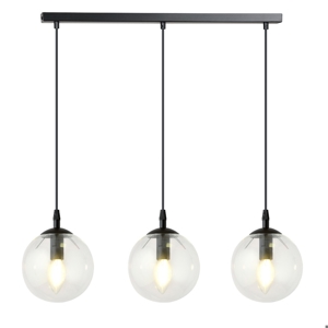 Lampadario moderno per soggiorno sfere vetro trasparente fp