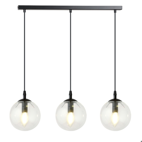 Lampadario moderno per soggiorno sfere vetro trasparente fp