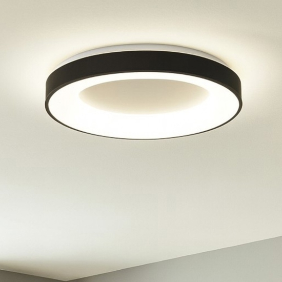 Vivida inner-r 80 plafoniera nera moderna 80w 3000k 4000k dimmerabile