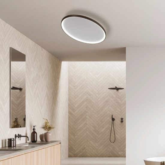 Vivida lifering-o plafoniera bronzo ovale 80cm led 50w 3000k 4000k
