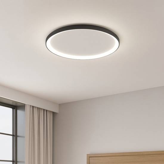 Vivida lifering-o plafoniera ovale nera moderna led 80w 3000k 4000k