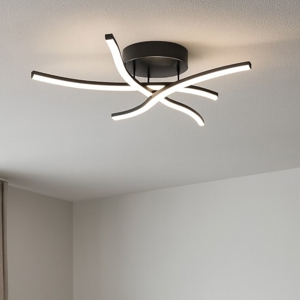 Plafoniera led 24w 3000k-4000k nera tornado toplight