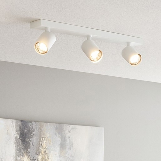 Plafoniera con 3 faretti led bianca per cucina toplight