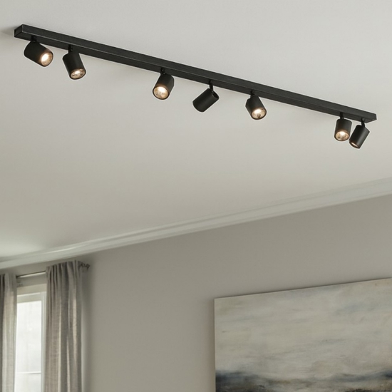 Plafoniera moderna toplight nero 7 faretti led orientabili