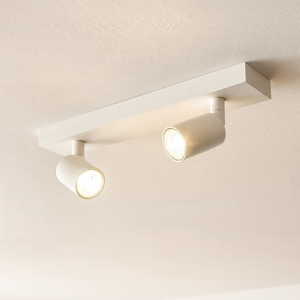 Plafoniera moderna con due luci orientabili bianca toplight