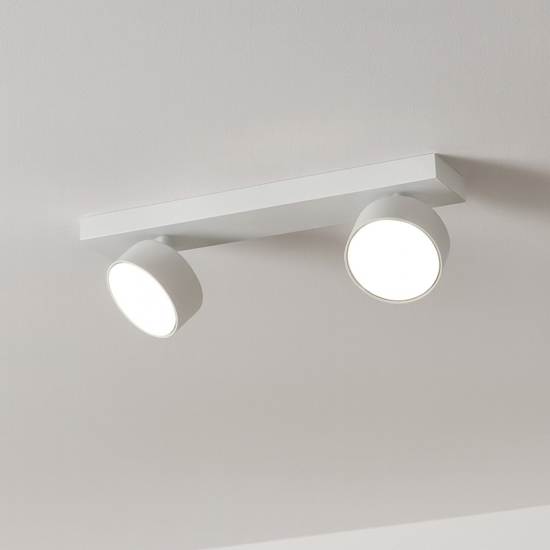 Plafonoera bianca con due luci led orientabili toplight