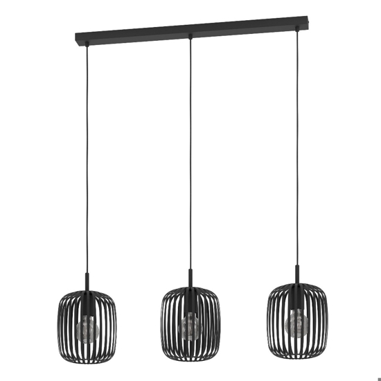Romazzina eglo lampadario da cucina colore nero con 3 luci pendenti