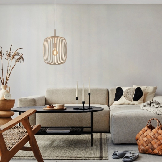 Romazzina eglo lampada a sospensione per cucina minimal colore sabbia