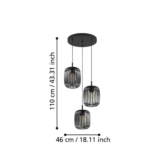 Romazzina eglo lampadario da cucina con portalampade traforati