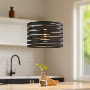 Cremella eglo lampadario da cucina nero design moderno