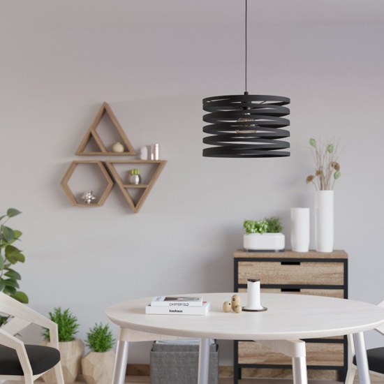 Cremella eglo lampadario da cucina nero design moderno