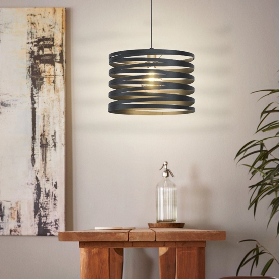 Cremella eglo lampadario da cucina nero design moderno