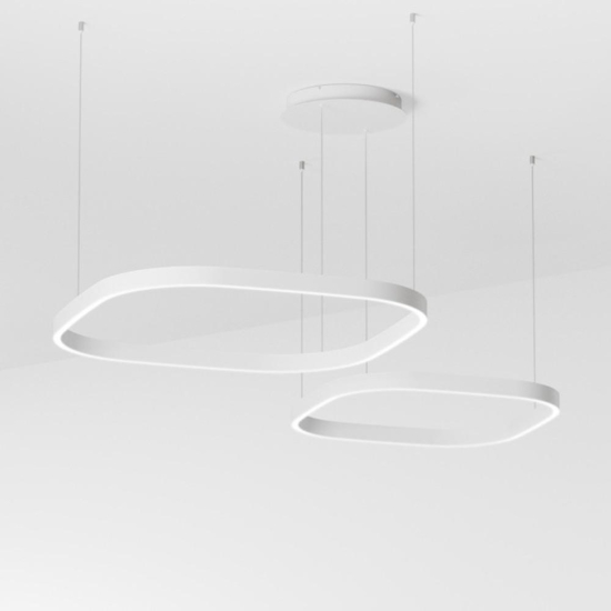 Criseide gea luce lampadario led doppio diffusore bienco 3000k quadrati