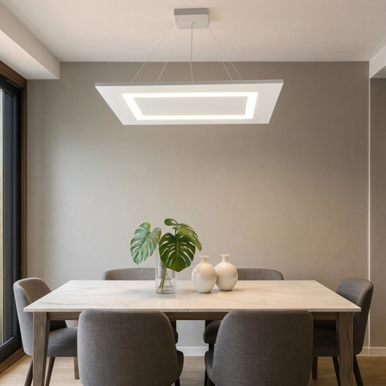 Carpet top light lampadario bianco led moderno 91w da salotto