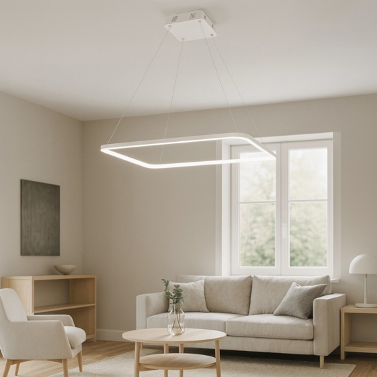 Lampadario a led 33w design moderno bianco affralux aluring
