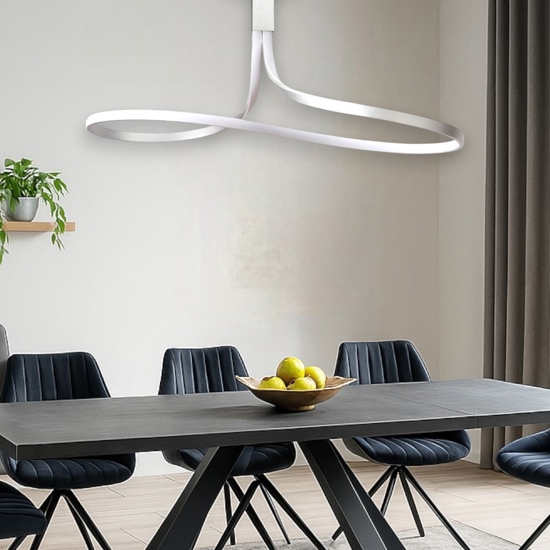 Lampadario led moderno led per soggiorno silver cromo dimmerabile