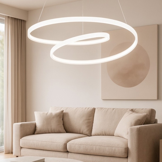 Lampadario ritmo per soggiorno moderno led 70w 3000k bianco perenz illuminazione