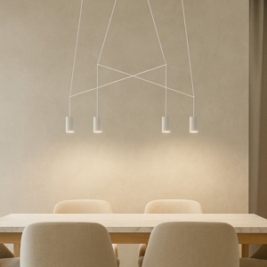 Lampadario moderno bianco per tavolo da soggiorno fp