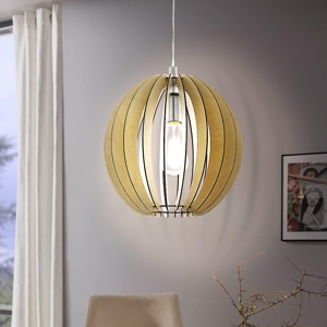 Cossano eglo lampadario legno acero design