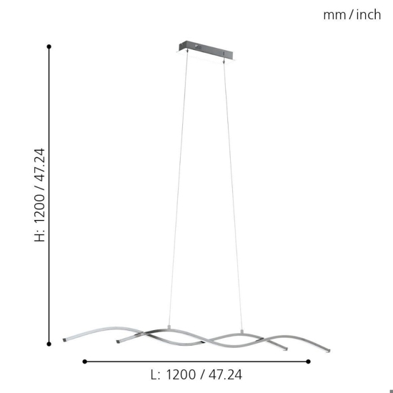 Eglo lampadario moderno per soggiorno led 28w 3000k lasana