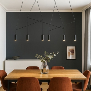 Lampadario moderno nero per tavolo da soggiorno
