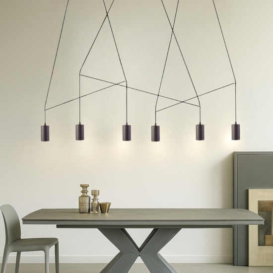 Lampadario moderno nero per tavolo da soggiorno