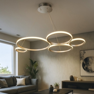 Lampadario ondaluce so pois silver led 60w 3000k moderno
