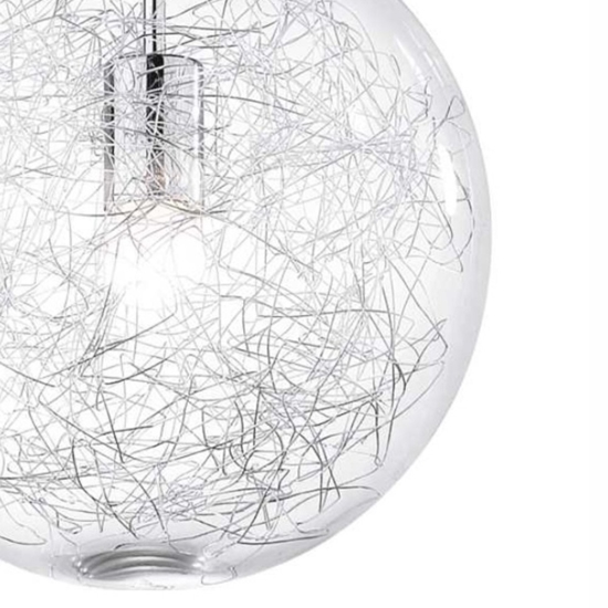 Mapa max sp1 d40 lampadario boccia in vetro trasparente