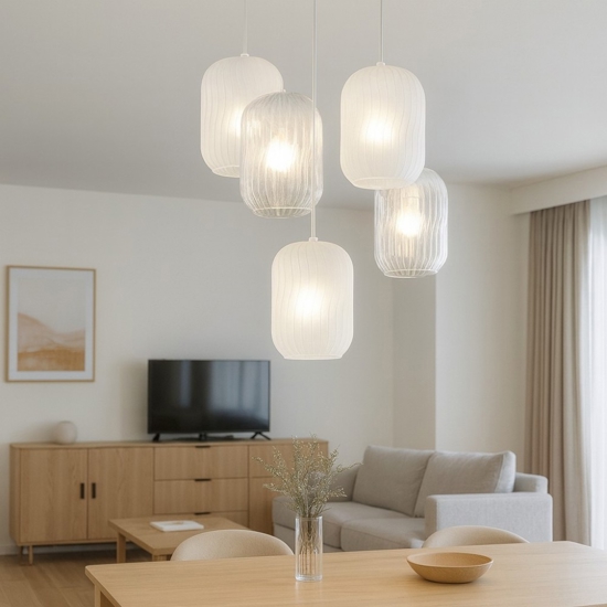 Top light lampadario vetri a grappolo trasparenti moderno