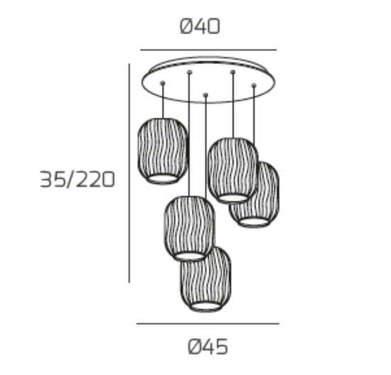 Top light lampadario vetri a grappolo trasparenti moderno