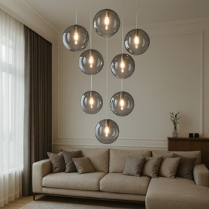 Toplight eclipse lampadario moderno sfere vetro per soggiorno
