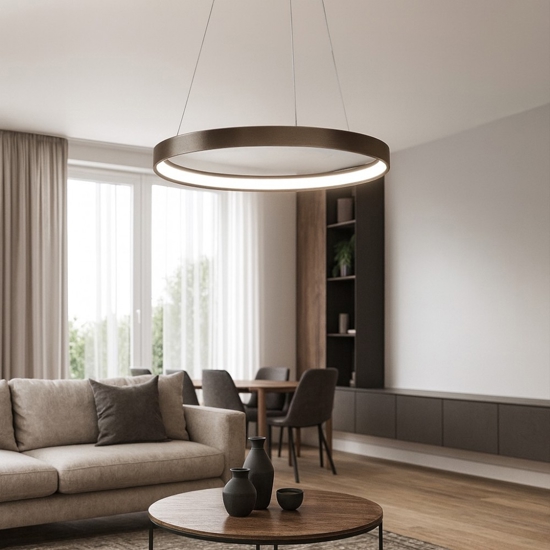 Sforzin anello lampadario moderno metallo bronzo led 3000k