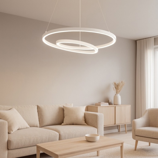 Oz sp d60 bianco ideal lux lampadario per soggiorno moderno led 47w 3000k